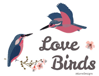 Love Birds Heart Sticker