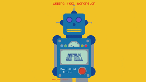 HappyCamperatx giphyupload yellow robot mental health GIF