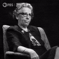 Blinking Hannah Arendt GIF by American Masters on PBS