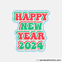 Happy New Year 2024 GIF by sendwishonline.com