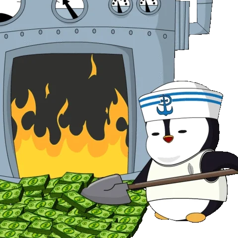 Money Talks Fire GIF by Pudgy Penguins