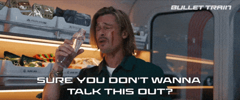 Discuss Brad Pitt GIF by Bullet Train