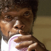 pulp fiction drinking GIF