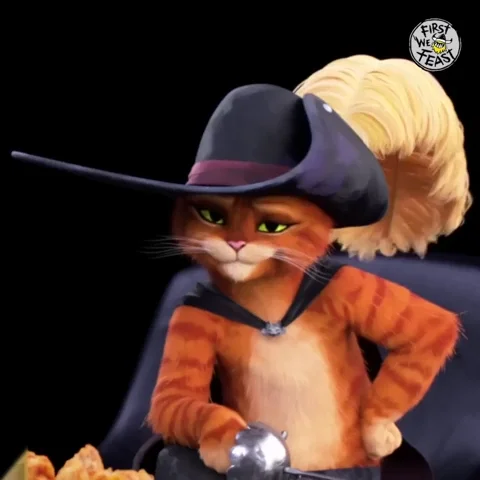 Puss In Boots Hello GIF by First We Feast
