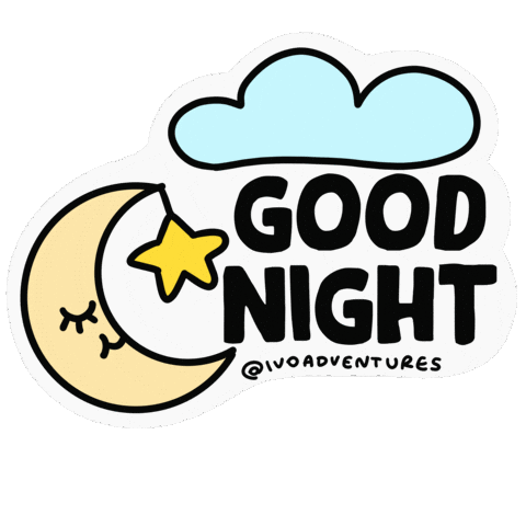 Good Night Sleeping Sticker by Ivo Adventures