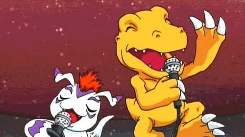 Resultado de imagen de gif digimon happy