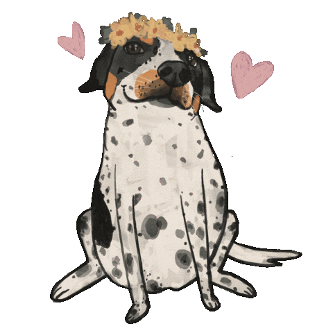 Heart Dog Love Sticker