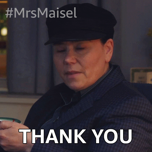 Alex Borstein Thank You GIF by The Marvelous Mrs. Maisel