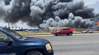 Flea Market Near Mexican Border Engulfed in Flames