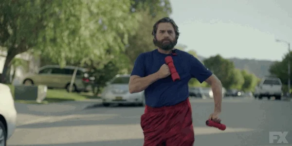 zach galifianakis exercise GIF by BasketsFX