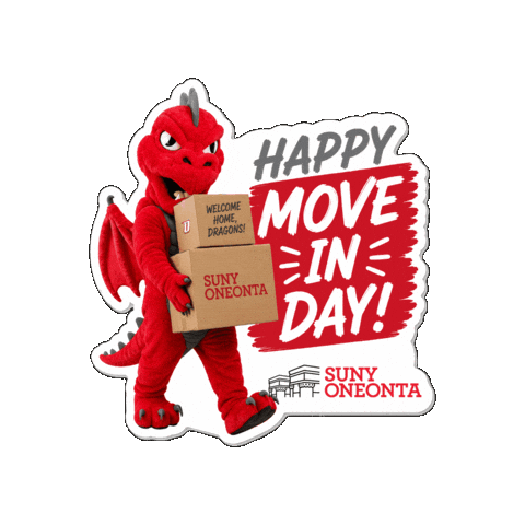 Moving Red Dragons Sticker by SUNY Oneonta