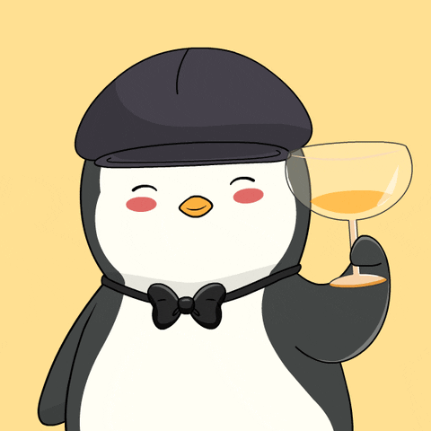 Cheers Penguin GIF by Pudgy Memez