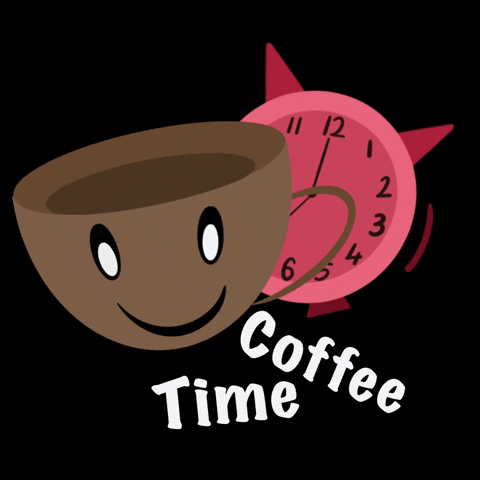 Muditak happy coffee cup clock GIF
