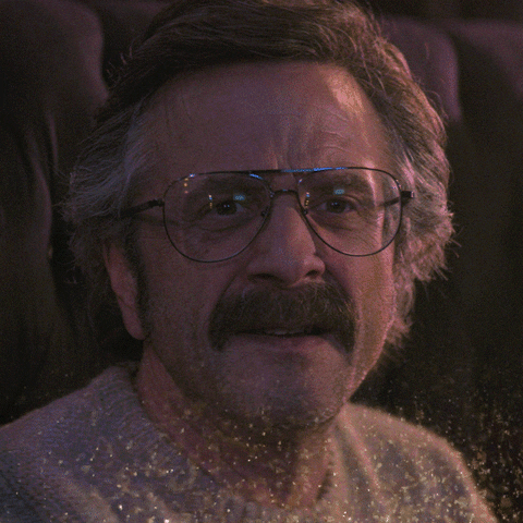 TV gif. Marc Maron as Sam Sylvia from Glow shakes his head slightly, saying, "Oh boy."