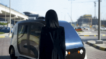 Robomart woman delivery driving grocery GIF