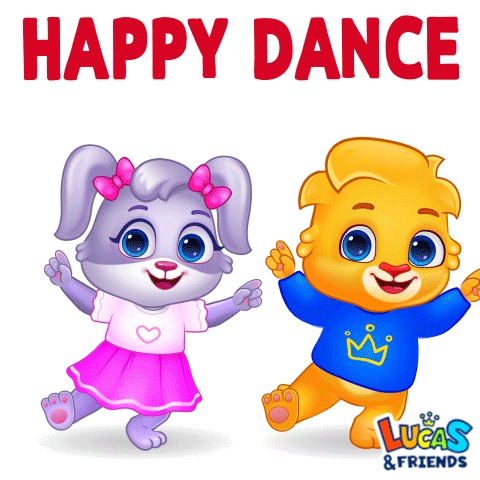 Happy Dance Party GIF by Lucas and Friends by RV AppStudios