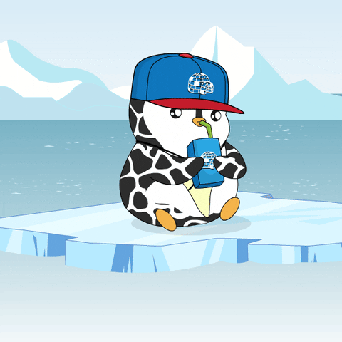 Chill Drinking GIF by Pudgy Penguins