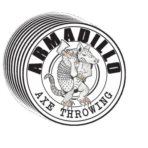 Armadillo Axe Throwing Sticker