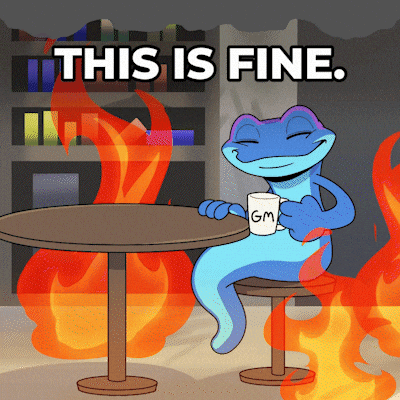 Its Fine Burn GIF by Snek