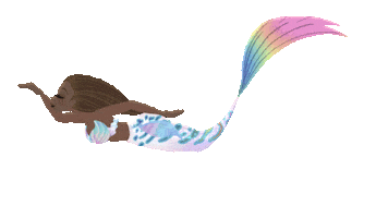 Rainbow Mermaid Tail Sticker by Mermaid_Lux