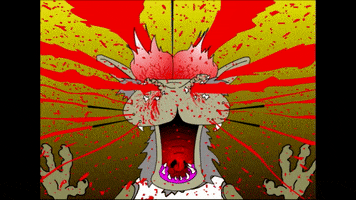 apocalypsecartoons animals horror scream blood GIF