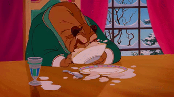 beauty and the beast eating GIF