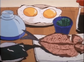 anime food japan breakfast old GIF