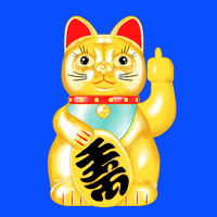 maneki neko middle finger GIF by GIPHY Studios Originals