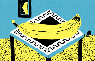 calumheath art illustration banana banana peel GIF
