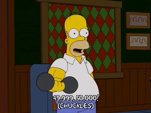 working out homer simpson GIF
