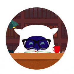 musio cute light robot books GIF