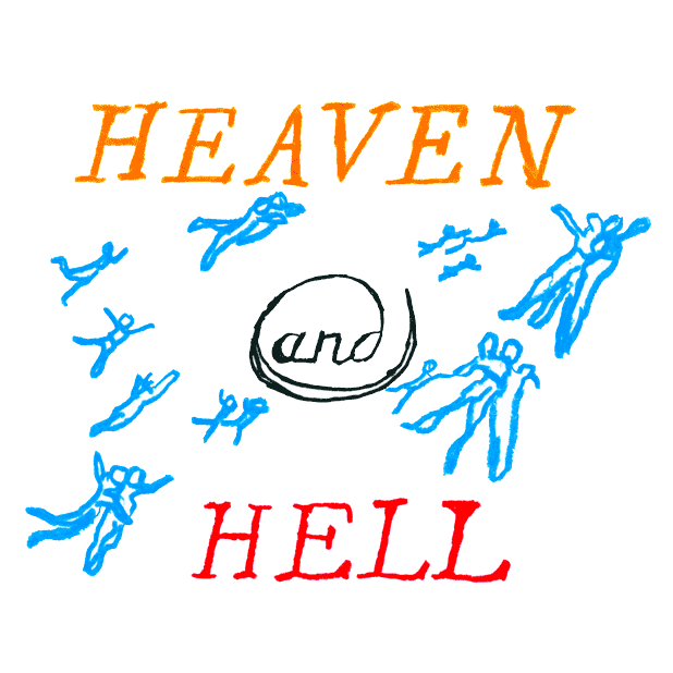 heaven and hell STICKER by James Thacher