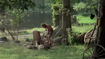 friday the 13th chopping wood GIF