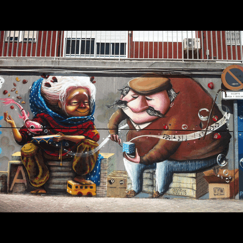 alto arte urbano mercado de moratalaz GIF