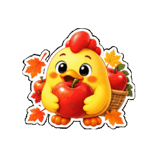 Apple Autumn Sticker by 熊本とりから家 下松店