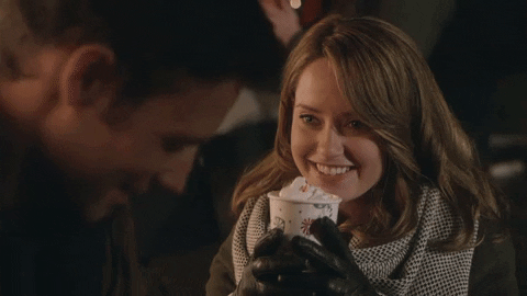 whipped cream drinking GIF by Hallmark Channel