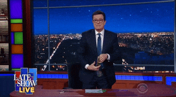 stephen colbert toss GIF by The Late Show With Stephen Colbert