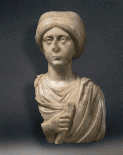 ewanjonesmorris head statue split bust GIF