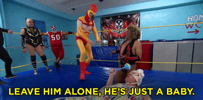 leave him alone lucha libre GIF by Team Coco