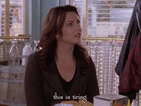 this is tiring season 3 GIF by Gilmore Girls 