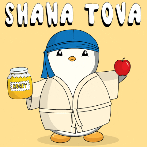 Rosh Hashanah Apple GIF by Pudgy Penguins
