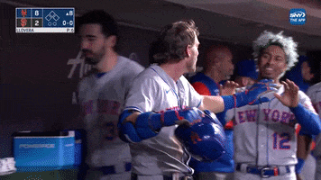 High Five New York Mets GIF by SNY