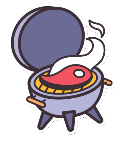 Grill Barbecue Sticker by Skokie Public Library