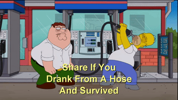 Caledonia simpsons family guy hose drinking from hose GIF