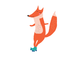 Fox Roller Skates Sticker by Skokie Public Library