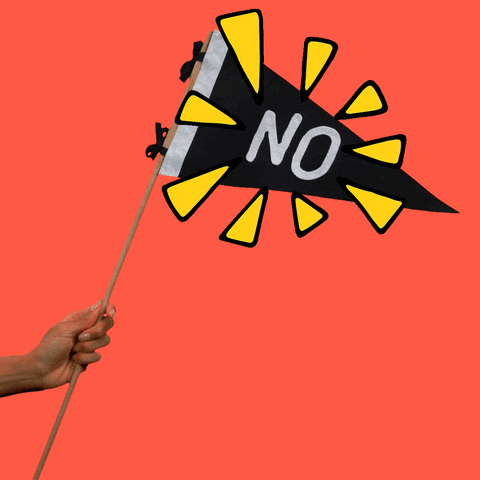 Flag with 'no' on it.
