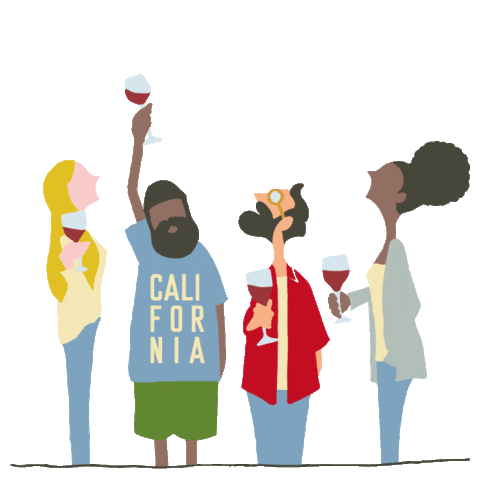 Happy Cheers Sticker by カリフォルニアワイン協会