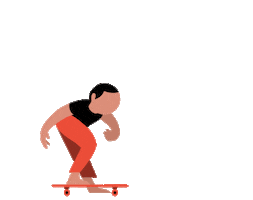 Illustration Skateboarder Sticker