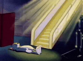 Ttom Going To Heaven In A Escalator GIF