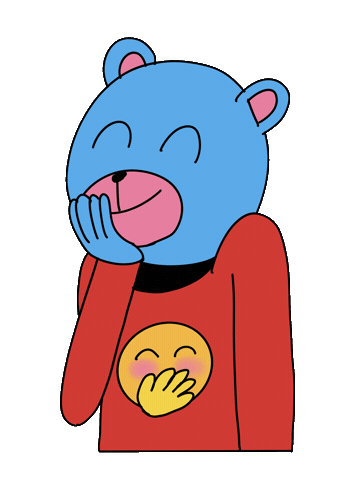 Laugh Bear Sticker by aryamularama